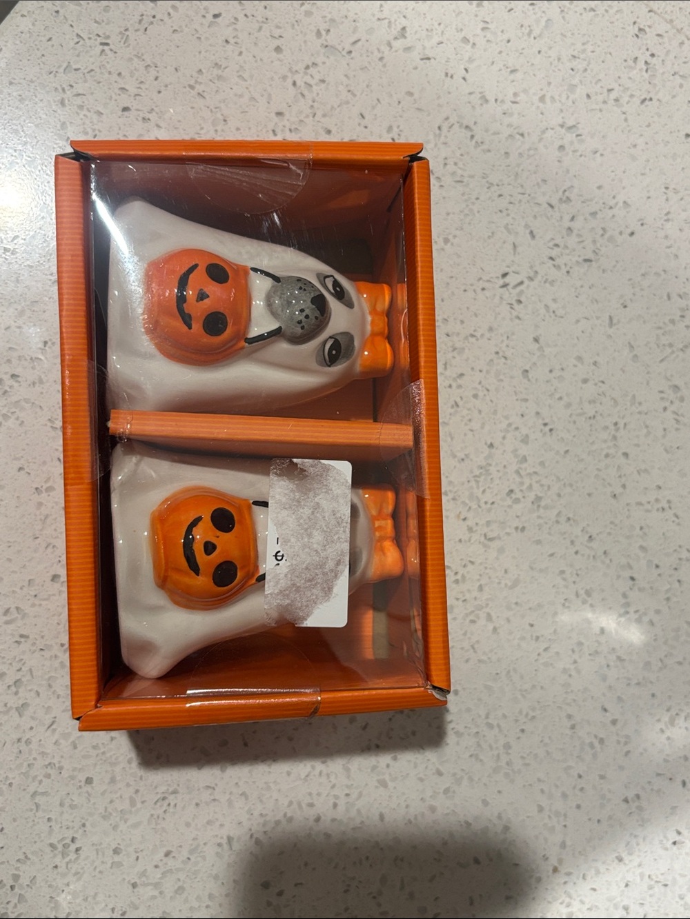 Dog Halloween Ghost Ceramic Salt and Pepper Shakers
